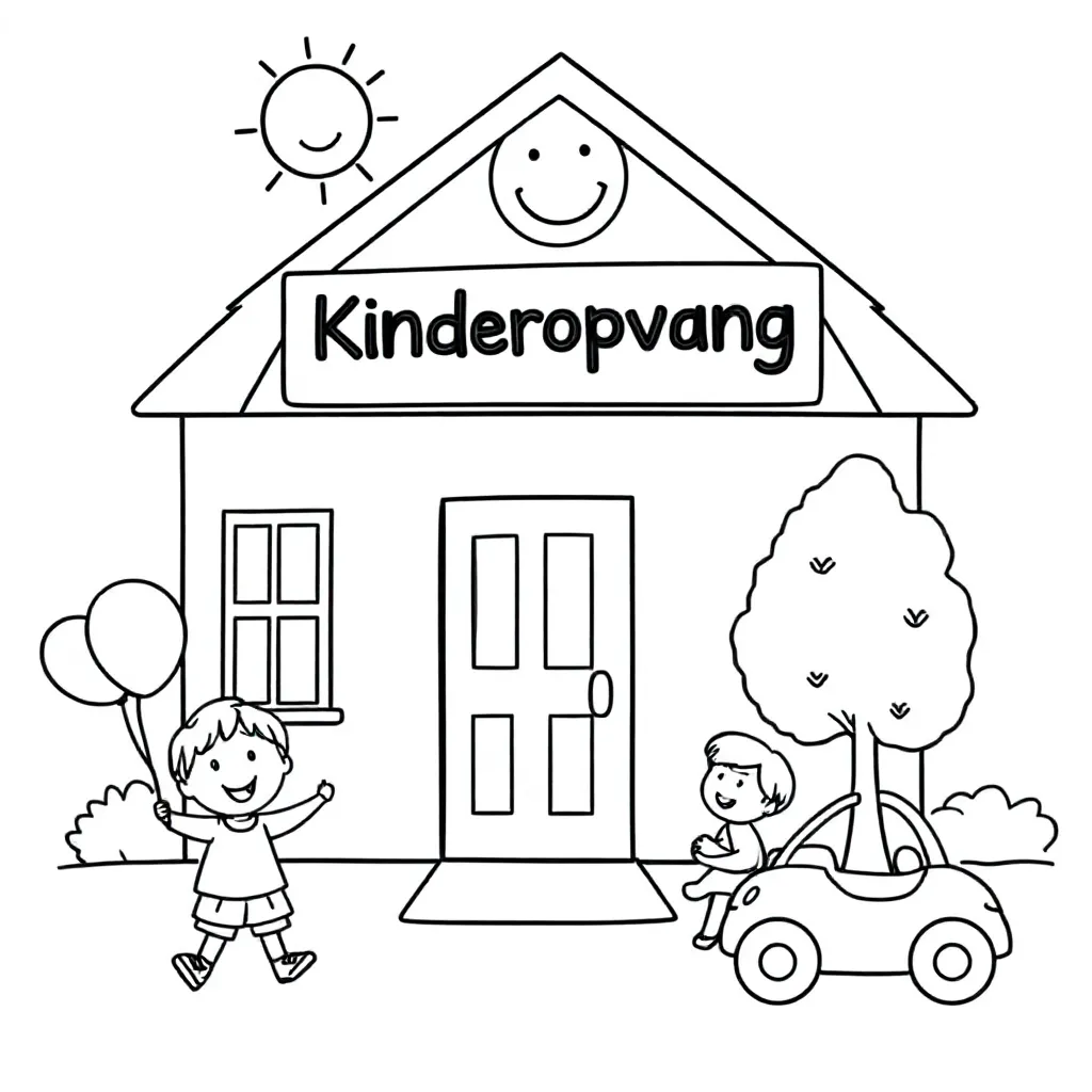 opening kinderopvang coloring page for children