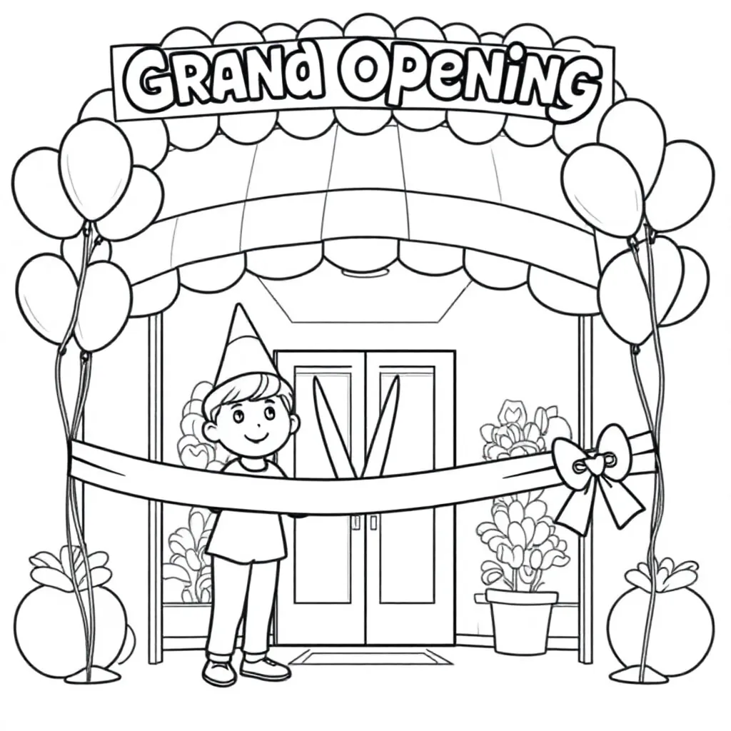 opening nieuwe zaak coloring page for children