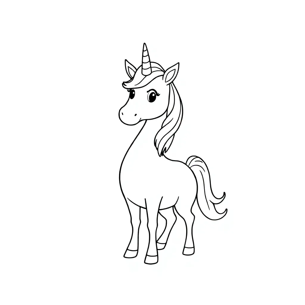 unicorn coloring page for children