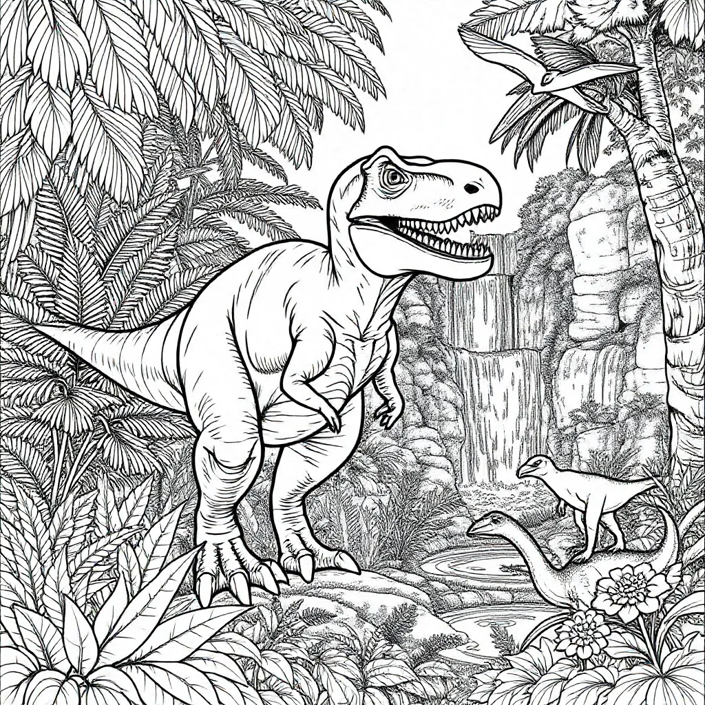 dinosaurus coloring page for children
