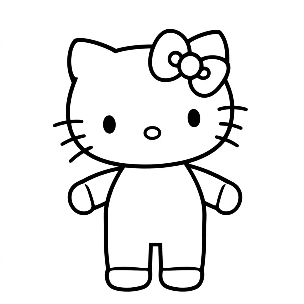 hello kitty coloring page for children