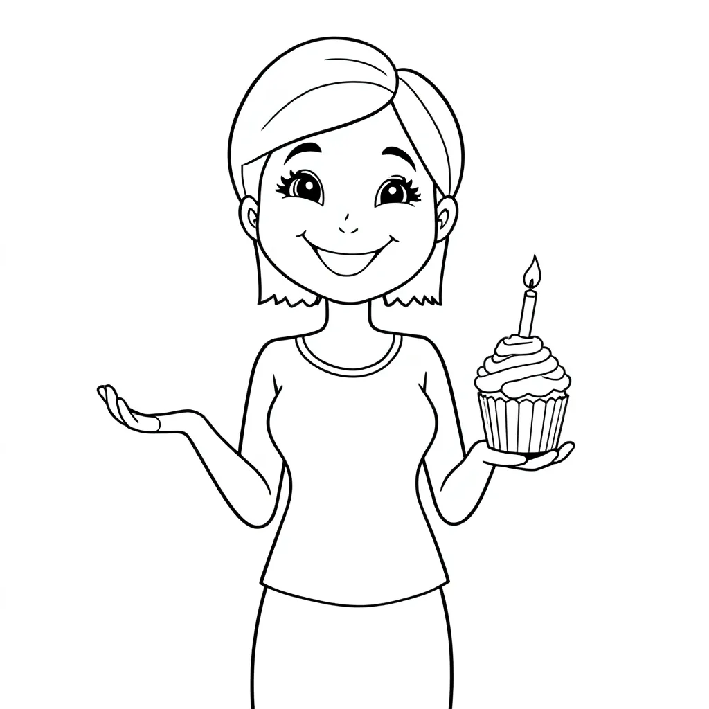Juf Demi 30jaar coloring page for children