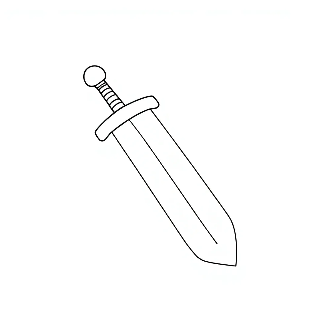 zwaard coloring page for children