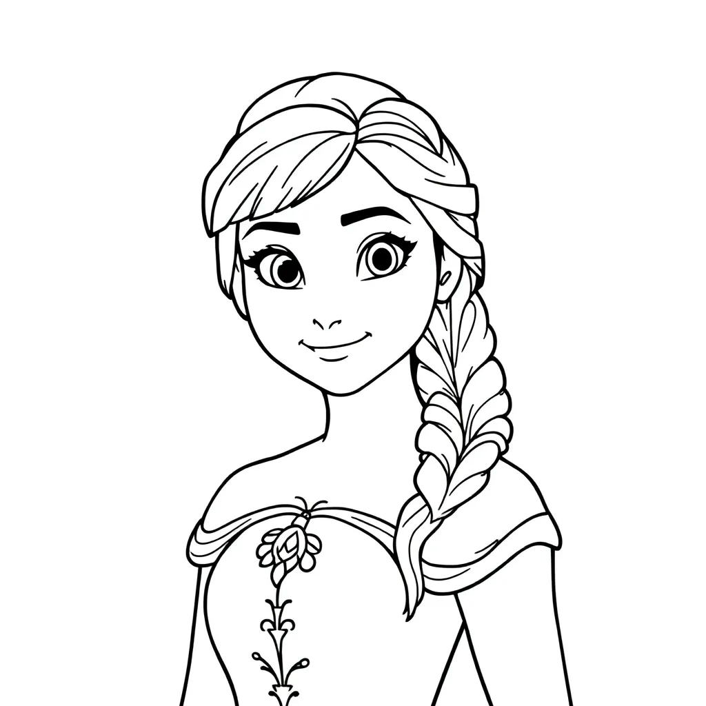 Frozen Anna Kleurplaat coloring page for children