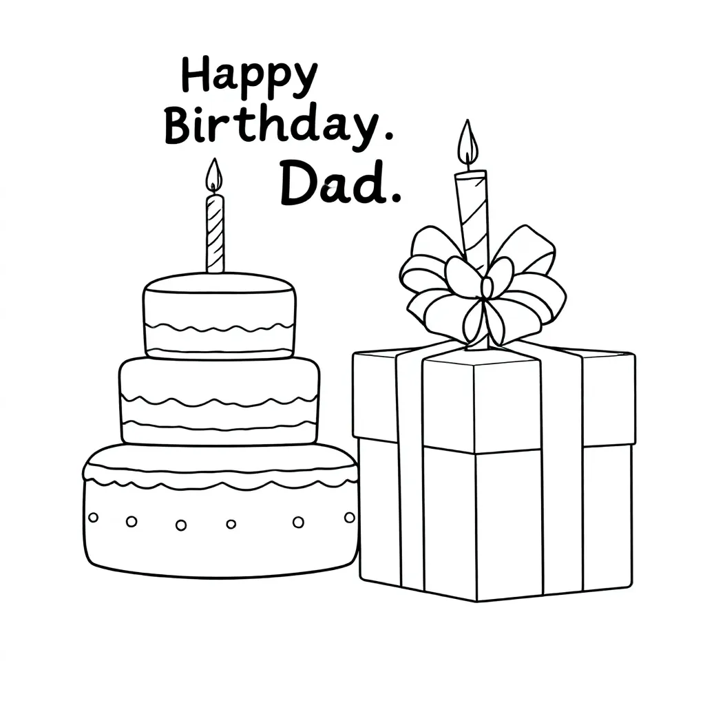 verjaardag papa coloring page for children