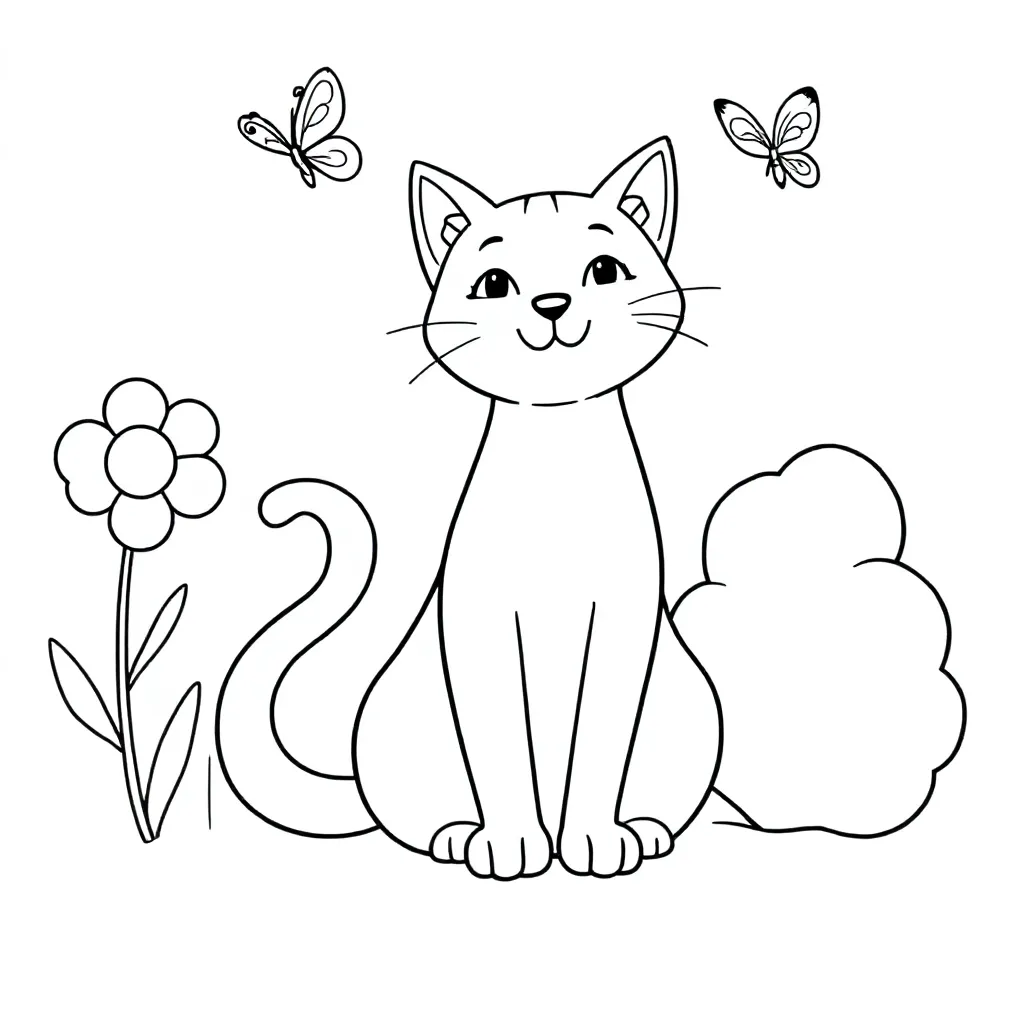 kat coloring page for children