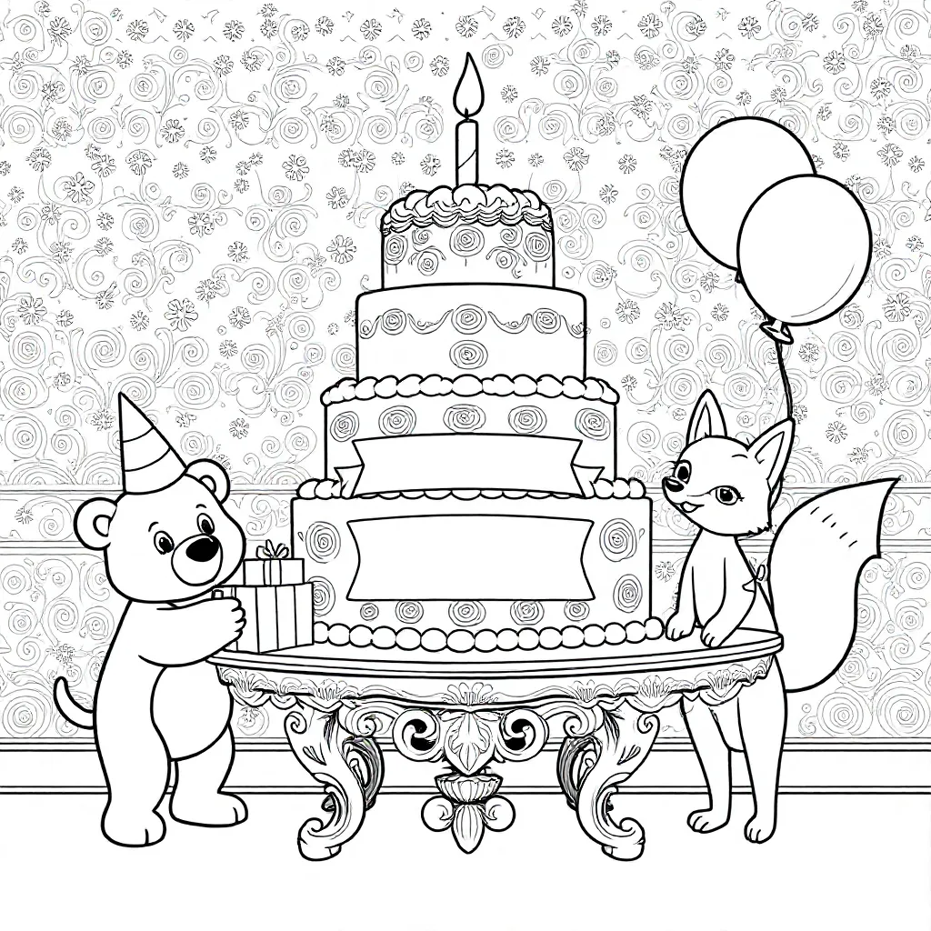 verjaardag coloring page for children