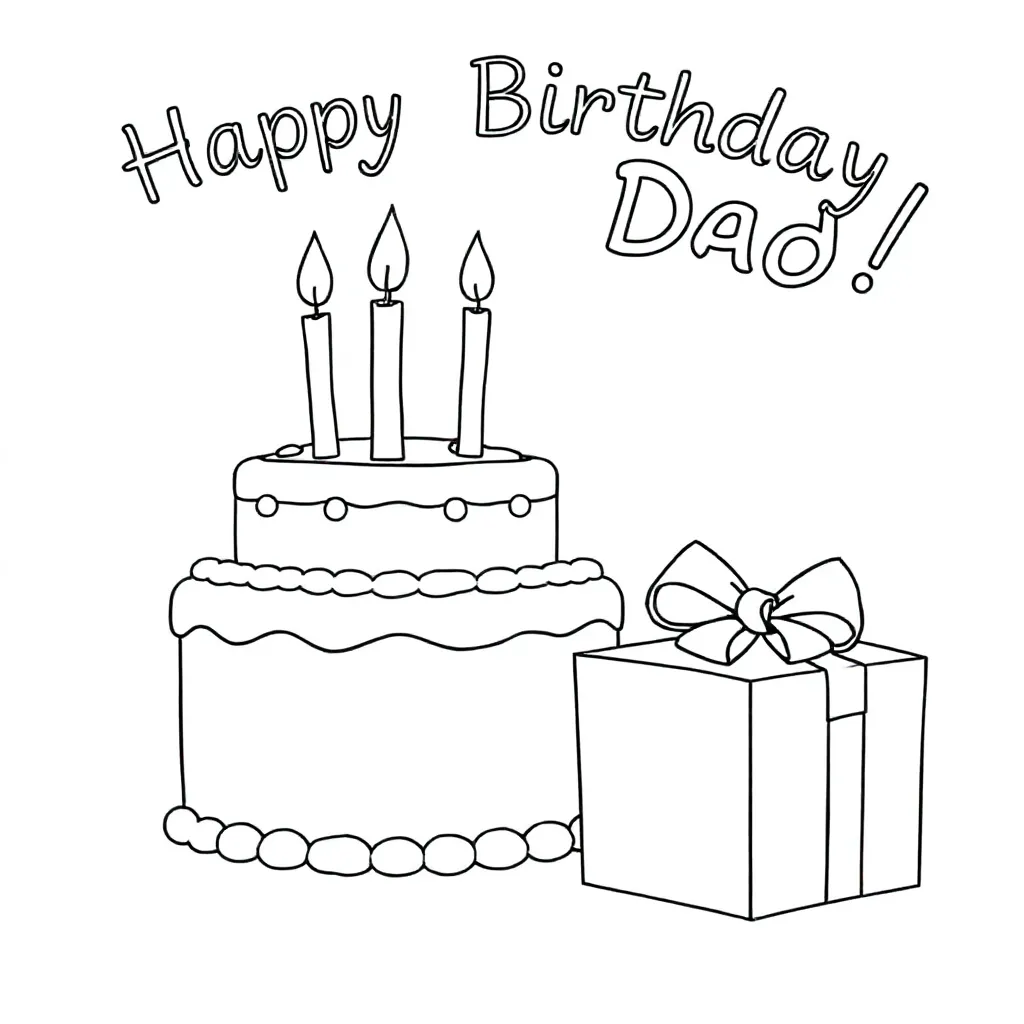 verjaardag papa coloring page for children