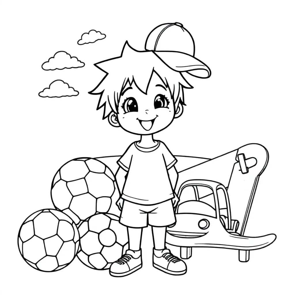 Naam Sora met jongens achtige dingen er om heen coloring page for children