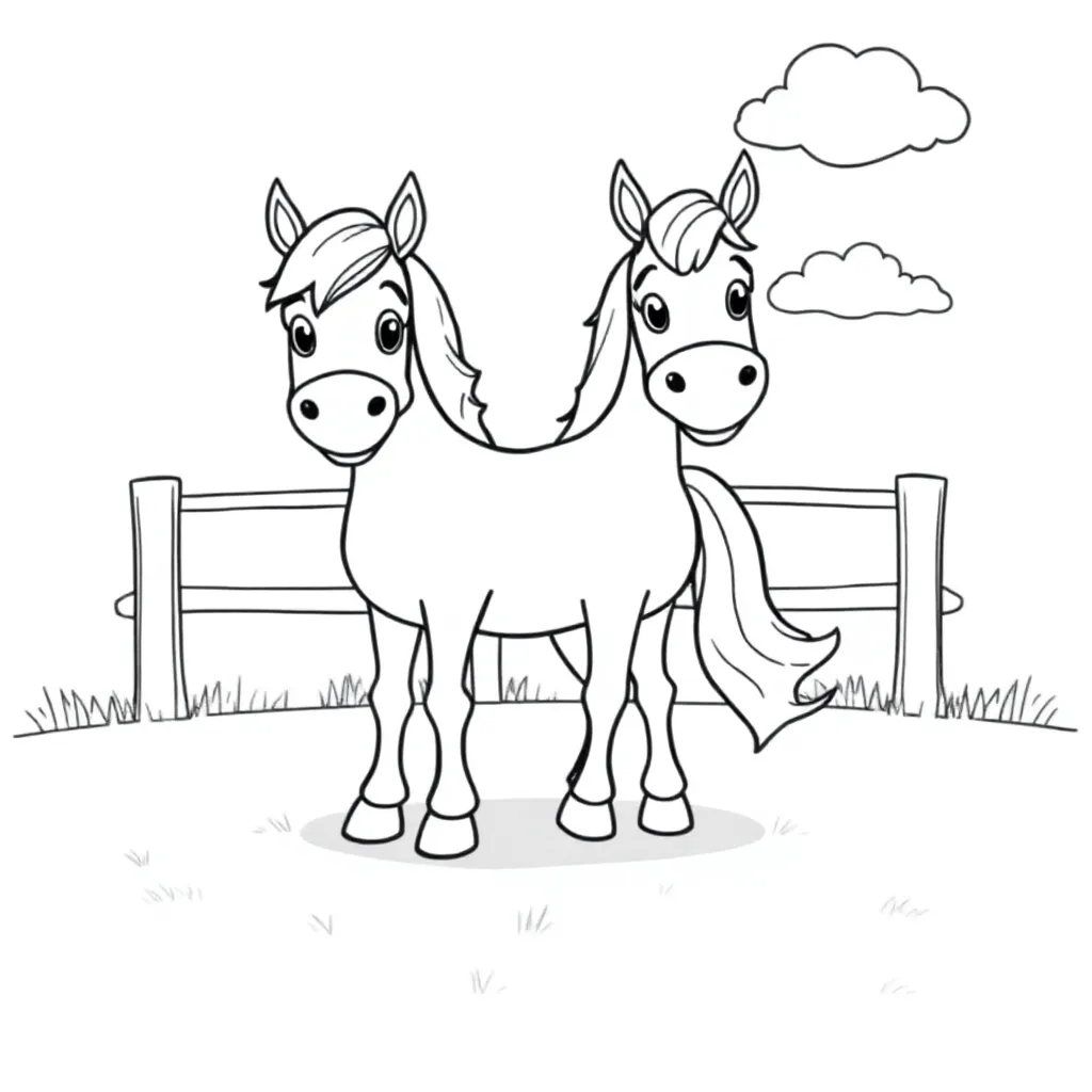 un caballo coloring page for children