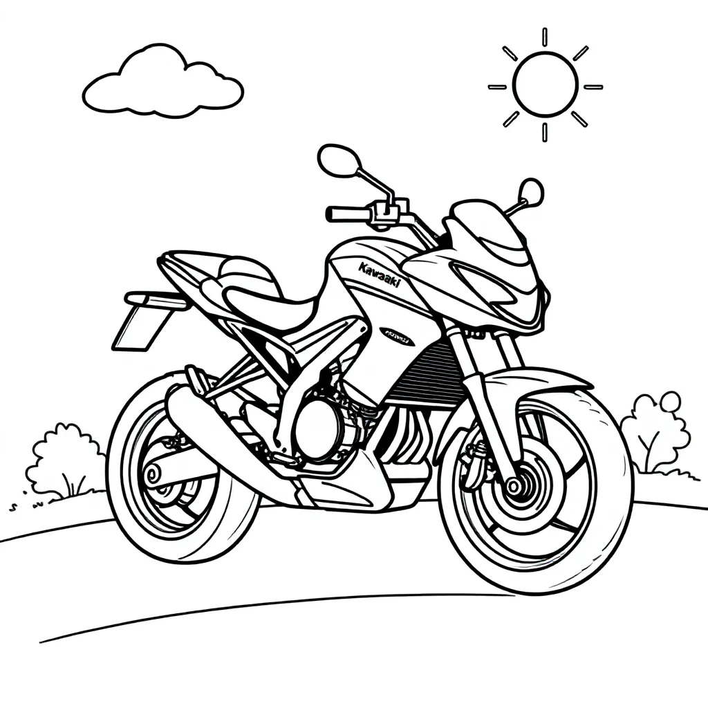 de mooste kawasaki motor coloring page for children