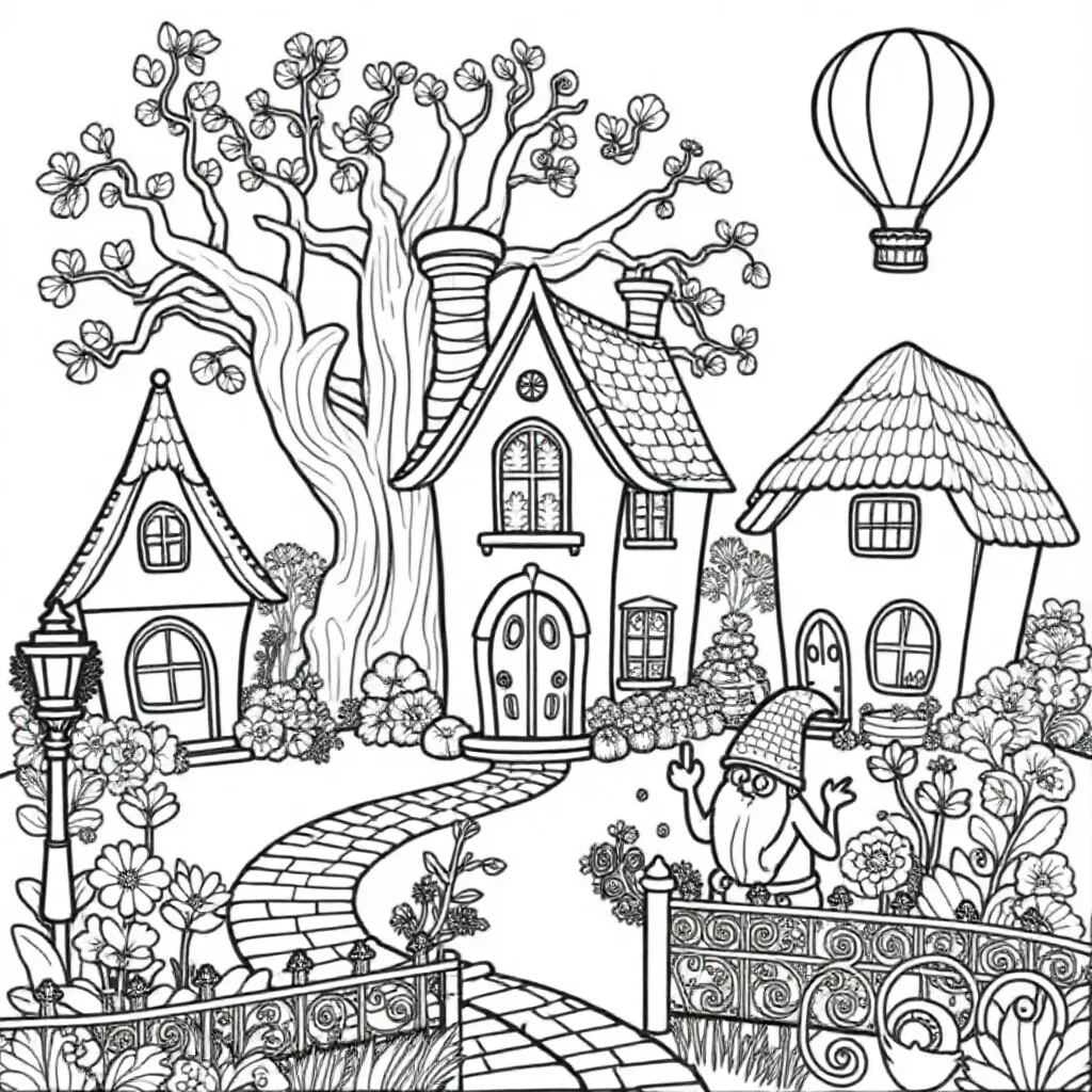 huisjes voor volwassenen coloring page for children