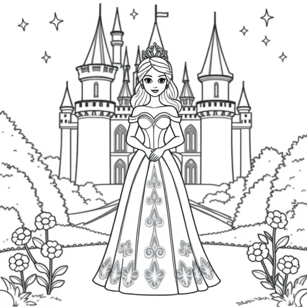 prinses coloring page for children