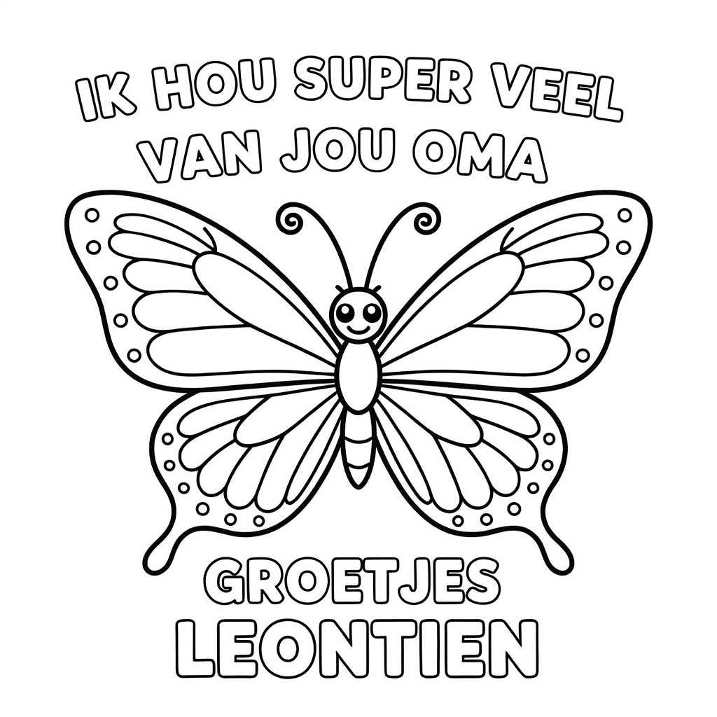 vlinder coloring page for children