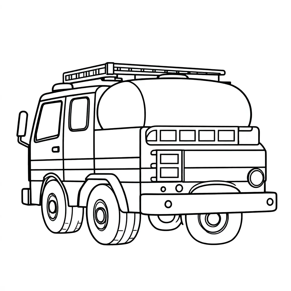 camión cisterna que apaga incendios coloring page for children