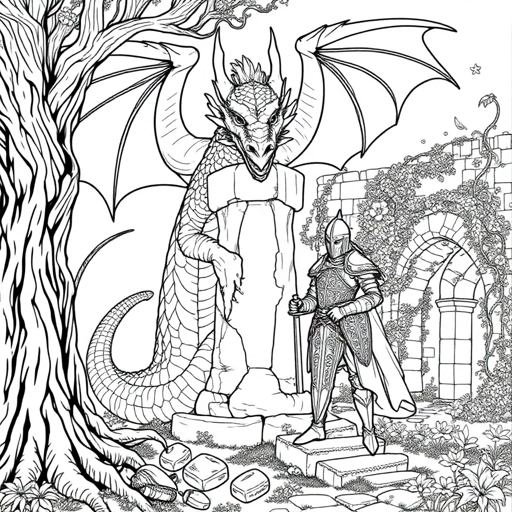 Vloek van de draak coloring page for children