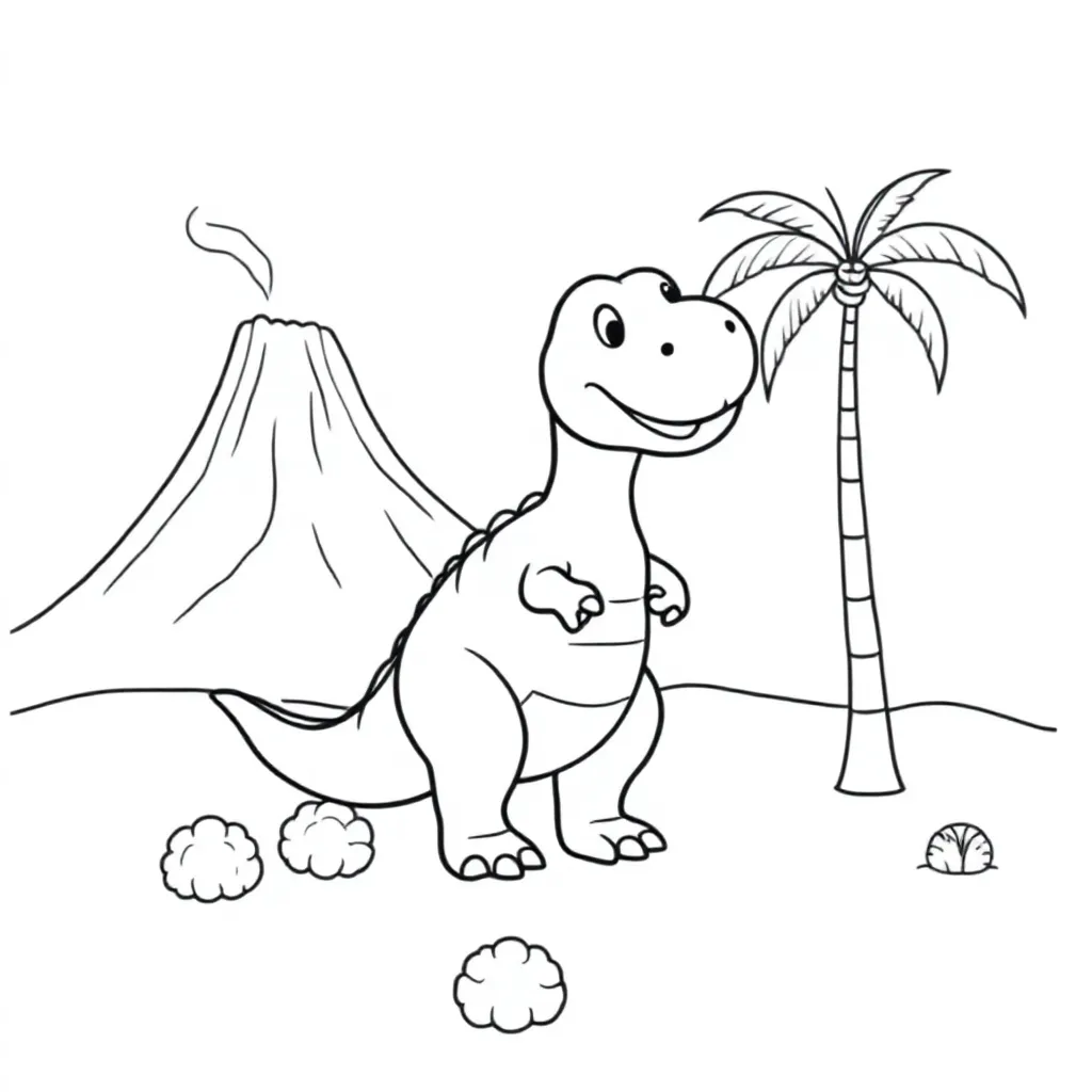 dino coloring page for children