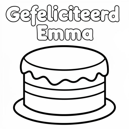 Taart kleurplaat voor kinderen