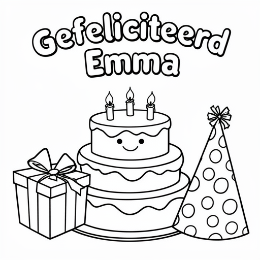 Verjaardag kleurplaat voor kinderen