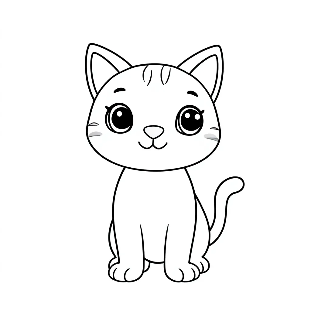 kat kleurplaat voor kinderen