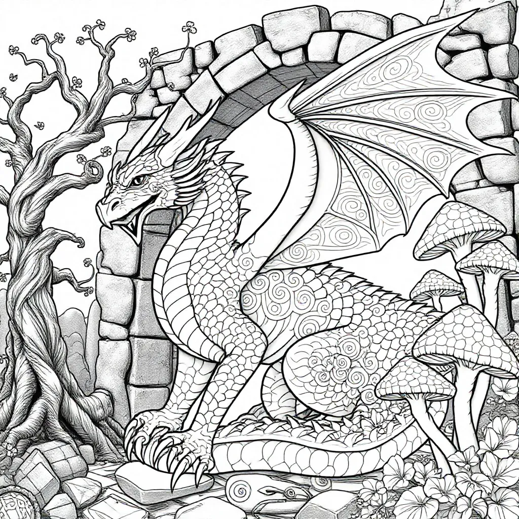 draak kleurplaat voor kinderen