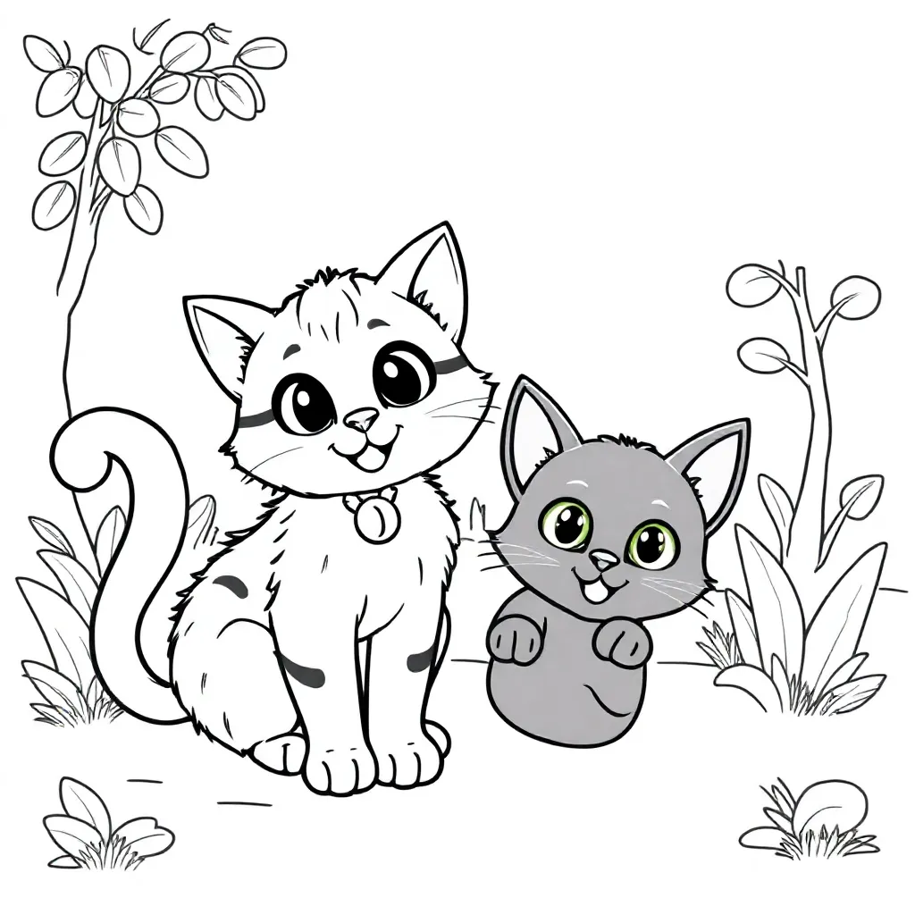 kat kleurplaat voor kinderen