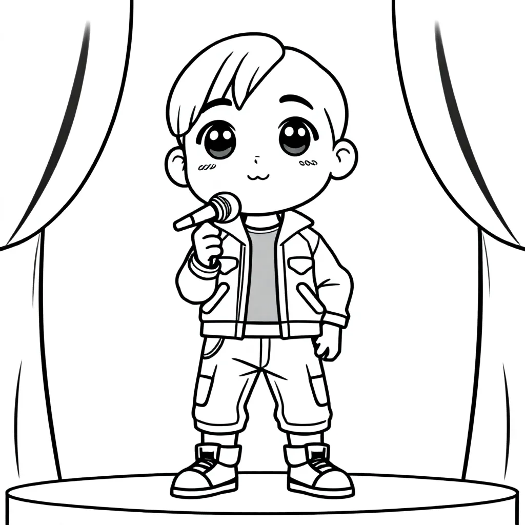 k-pop kleurplaat voor kinderen