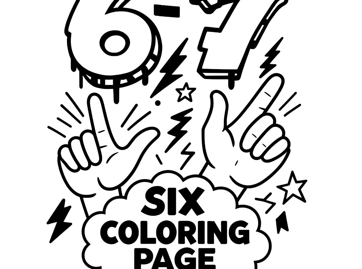 Kleurplaat van 6 7 coloring page, variant 1