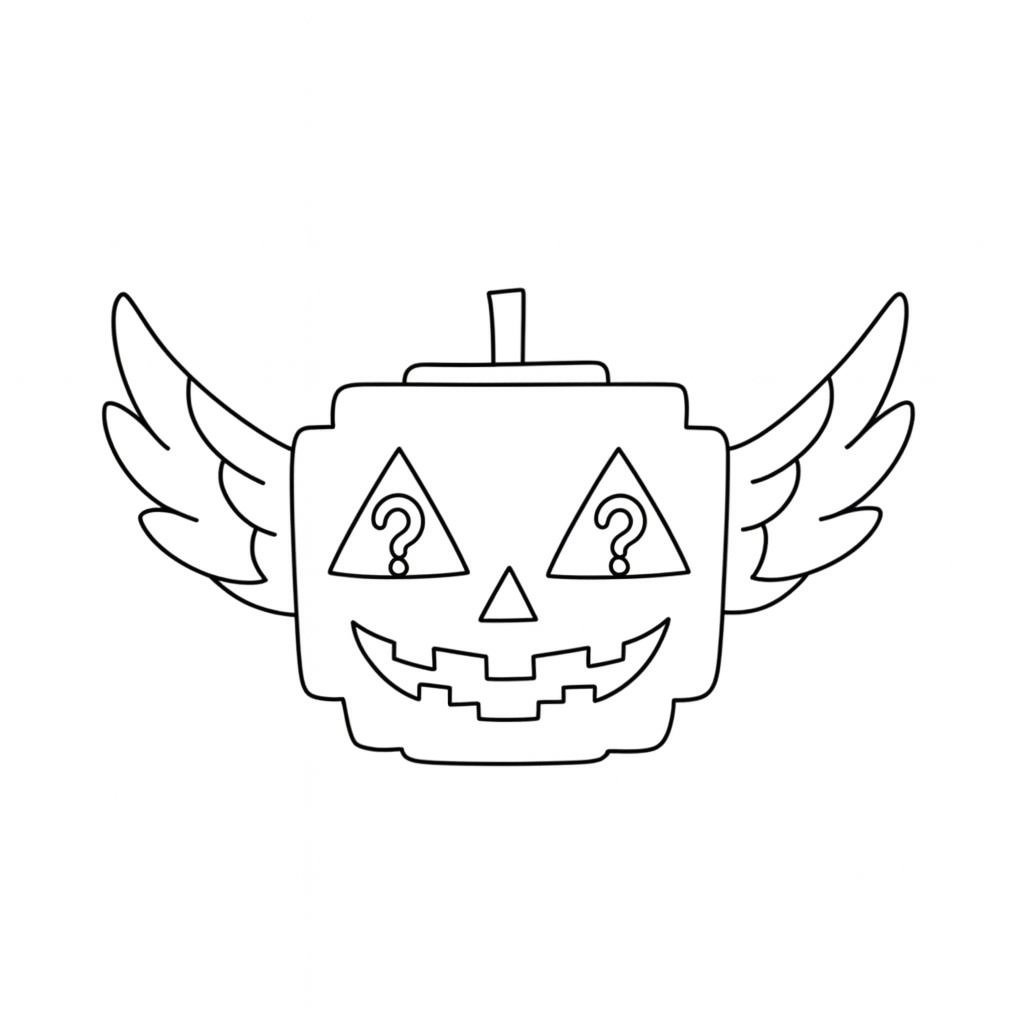 Kleurplaat van spooky lucky block (steal a brainrot), variant 2