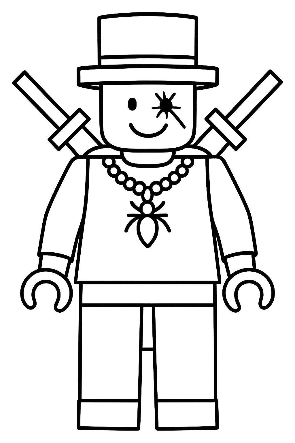 Kleurplaat van spydersammy (steal a brainrot), variant 3