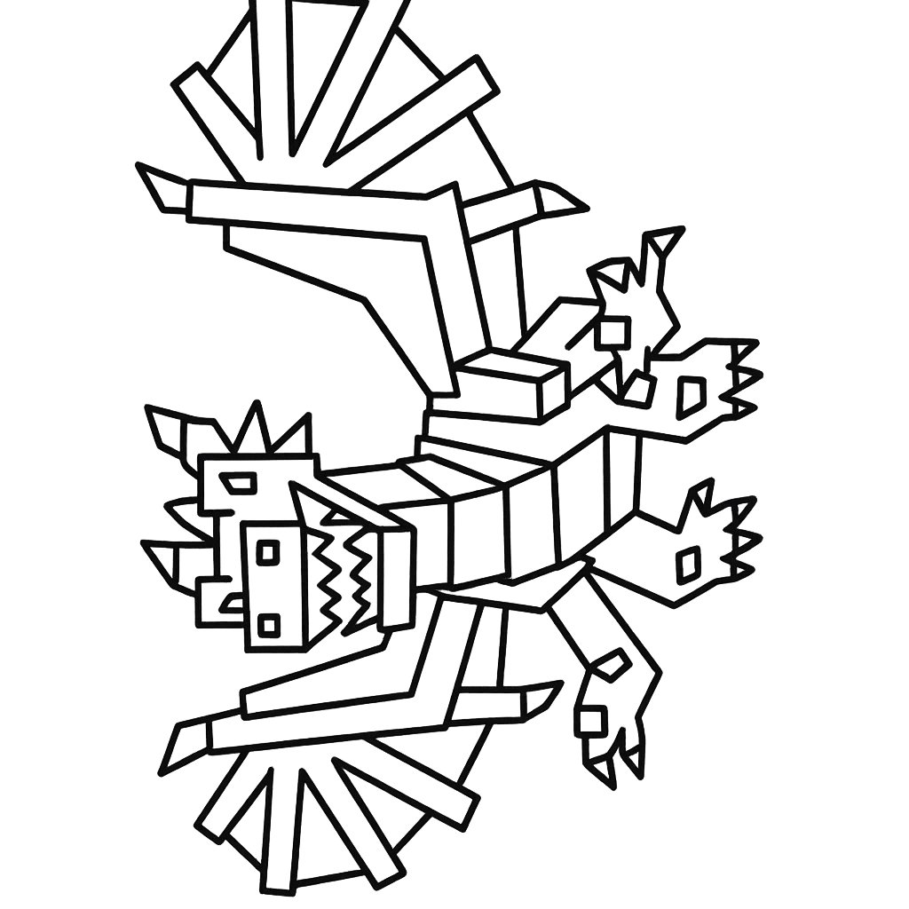 Kleurplaat van dragon cannelloni, variant 2
