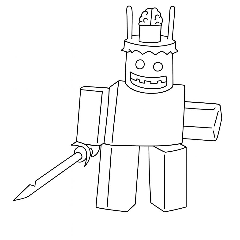 Kleurplaat van steal a brainrot, variant 1