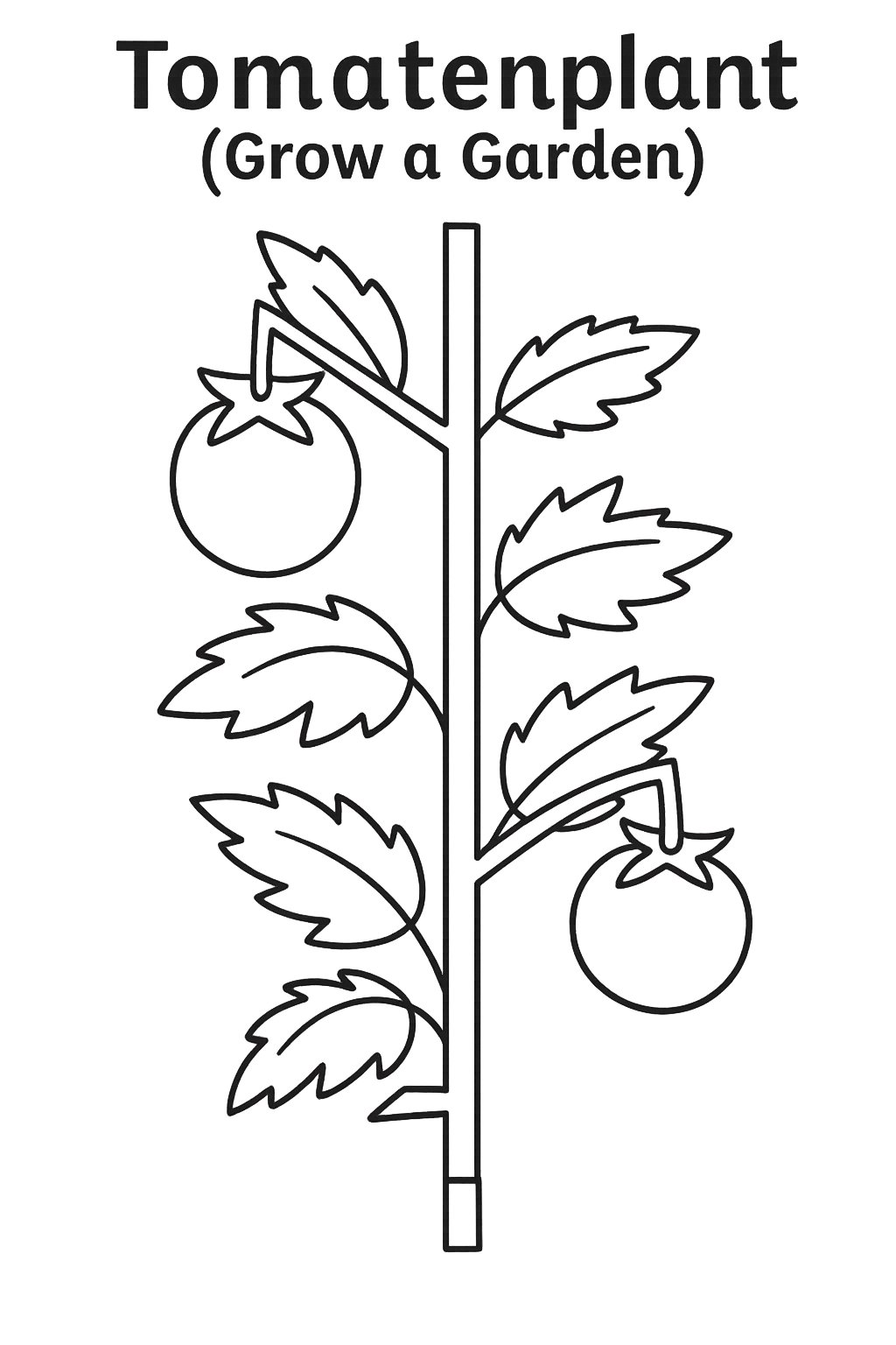 Kleurplaat van tomatenplant (grow a garden), variant 4