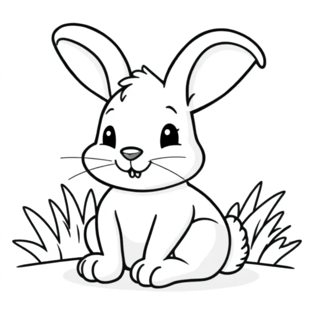 Konijntje kleurplaat voor kinderen