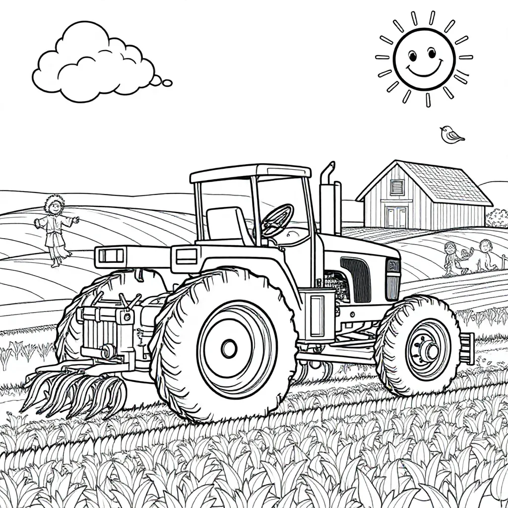 john deere 7810 kleurplaat voor kinderen