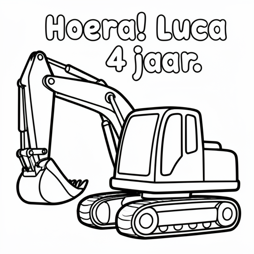 graafmachine kleurplaat voor kinderen