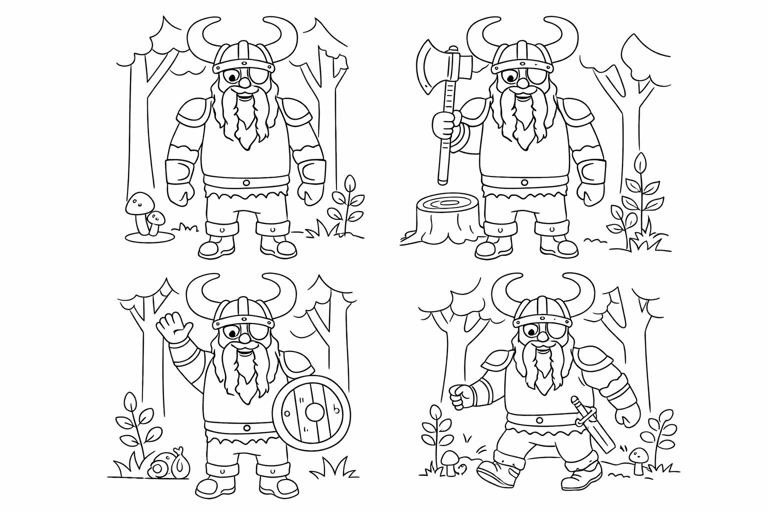 Coloriage Viking Golar dessin au trait