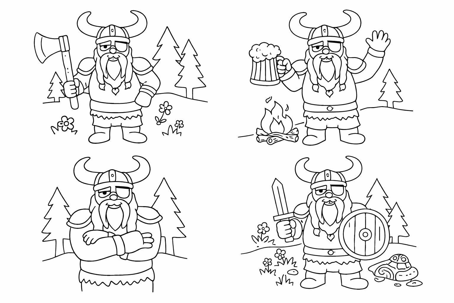 Coloriage Viking Golar dessin au trait