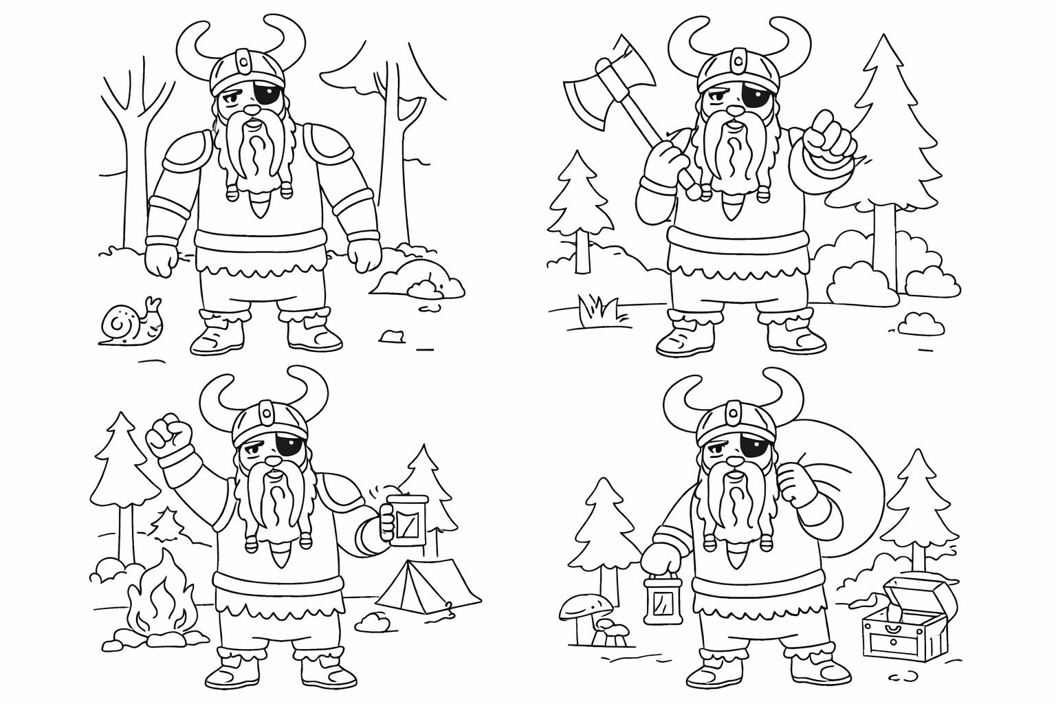 Coloriage Viking Golar dessin au trait