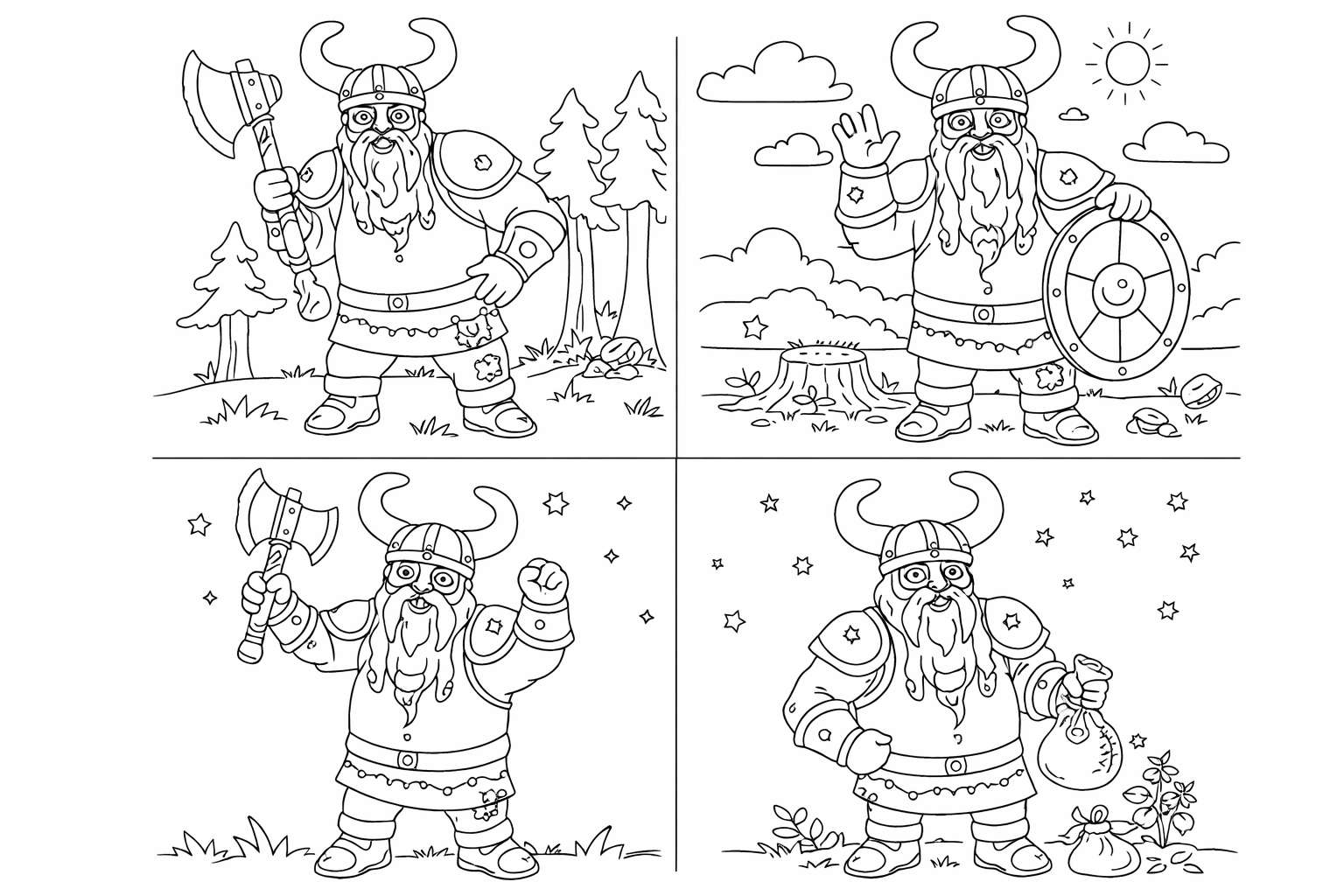 Coloriage Viking Golar dessin au trait