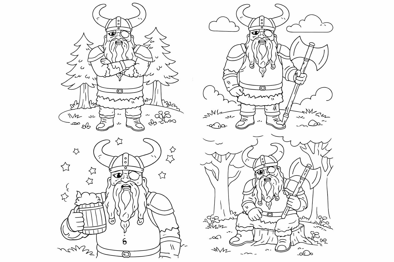Viking Golar coloring page line art