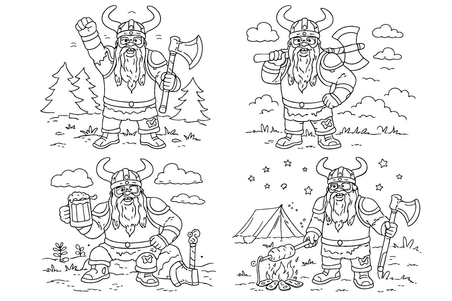 Viking Golar coloring page line art