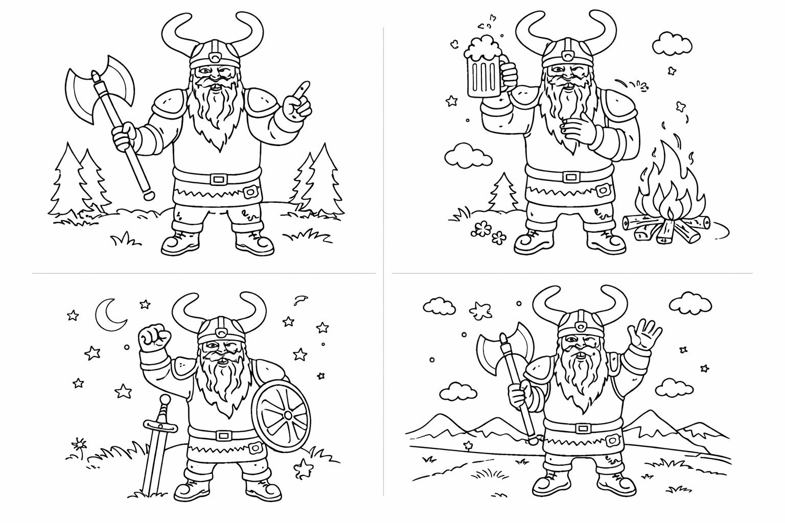 Viking Golar coloring page line art