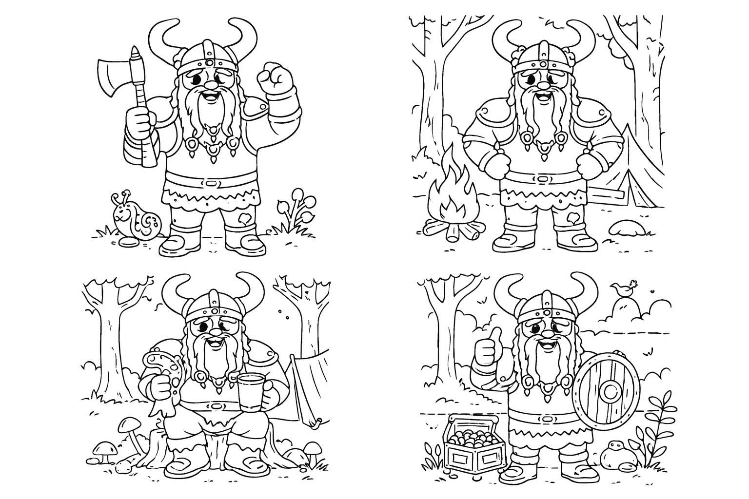 Viking Golar coloring page line art