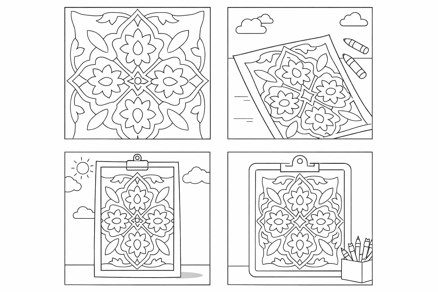 Kleuren op nummer patroon coloring page line art