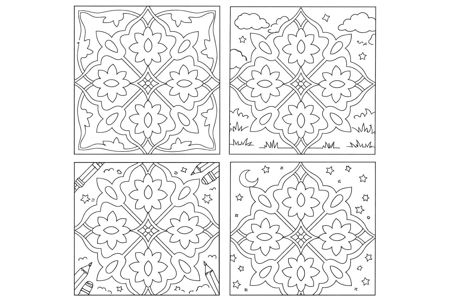 Kleuren op nummer patroon coloring page line art