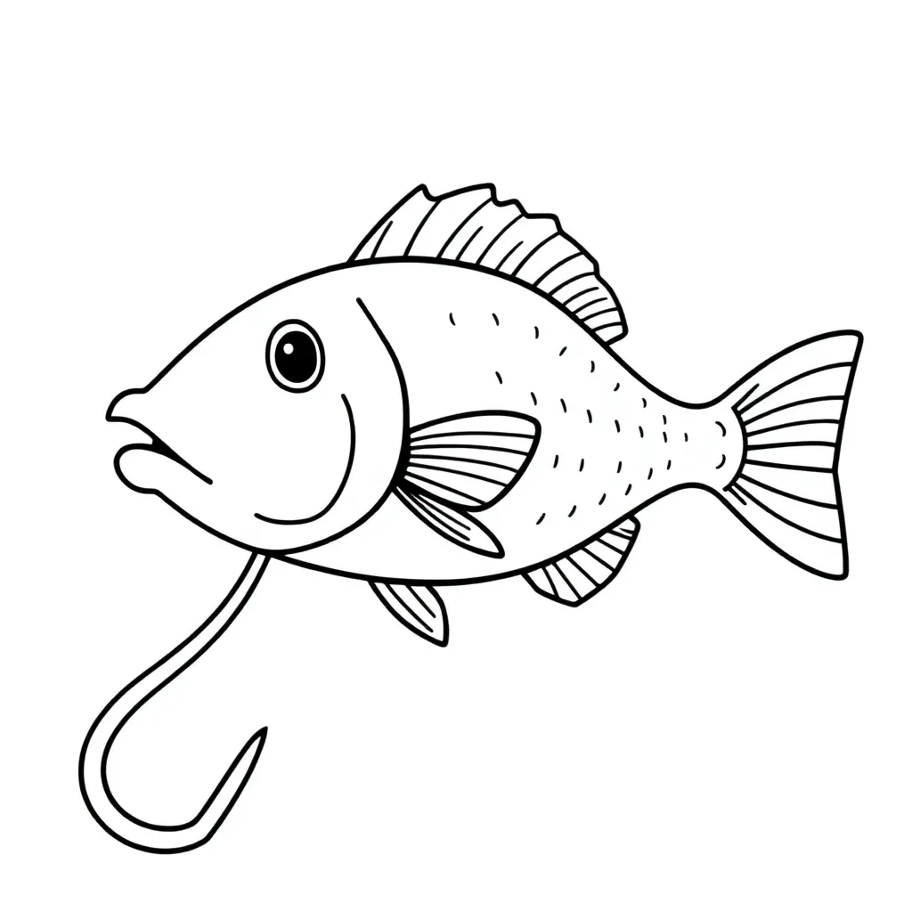 Fish Hooks Cartoon Creatief Tekenen Kinderen coloring page for children