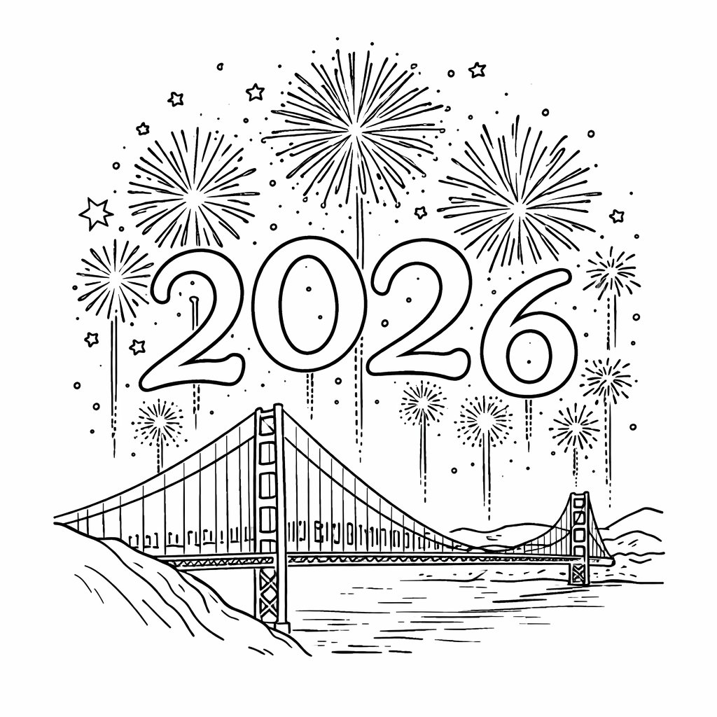 oud en nieuw 2026 kleurplaten voorbeeld