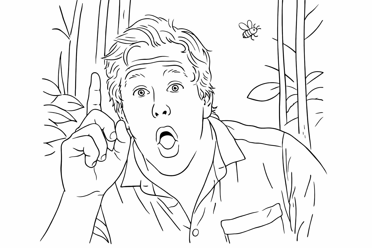 Holy Moly Freek Vonk kleurplaat - zwart-wit lijntekening