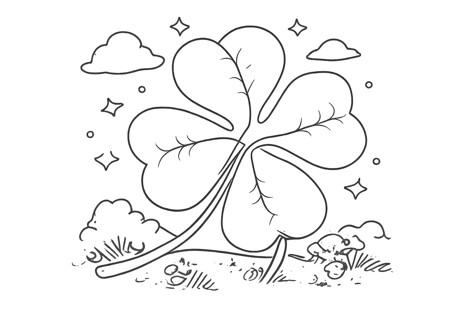 st patrick's day kleurplaat - zwart-wit lijntekening